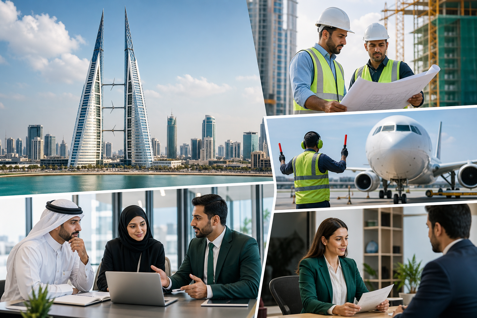 Workforce and corporate scenes across Bahrain